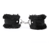 Love In Leather Fluffy Cuffs with Suede Leather Strap Cuffs And Restraints